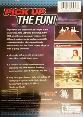 AMF Xtreme Bowling (USA) box cover back